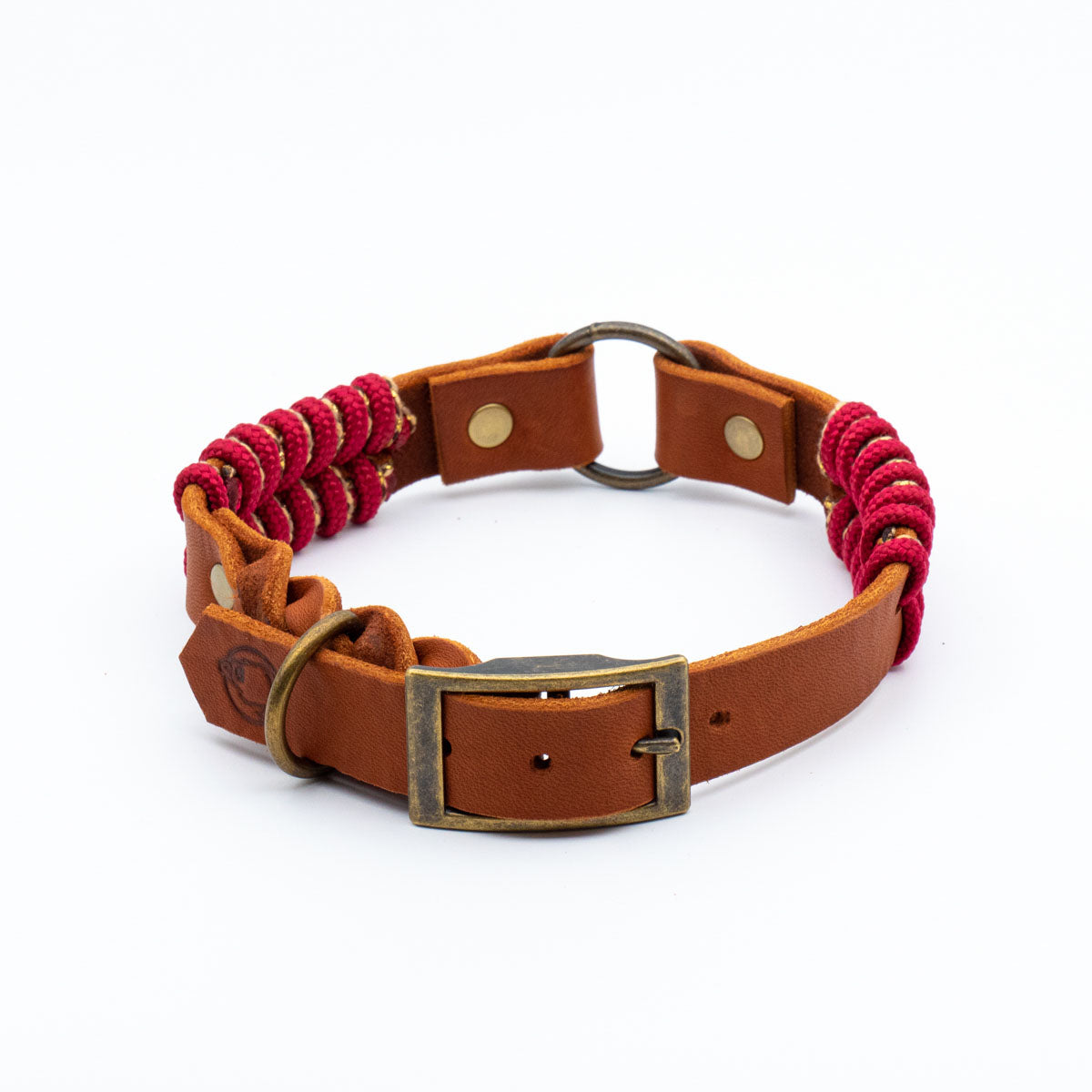 Leather collar - Berry