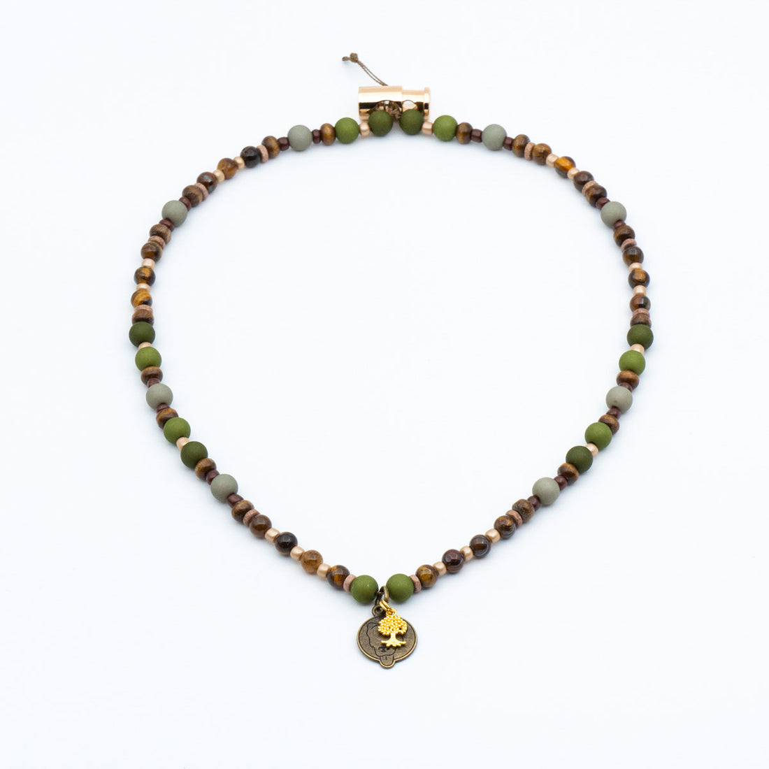 Dog necklace healing stones - Meadow (tiger eye)