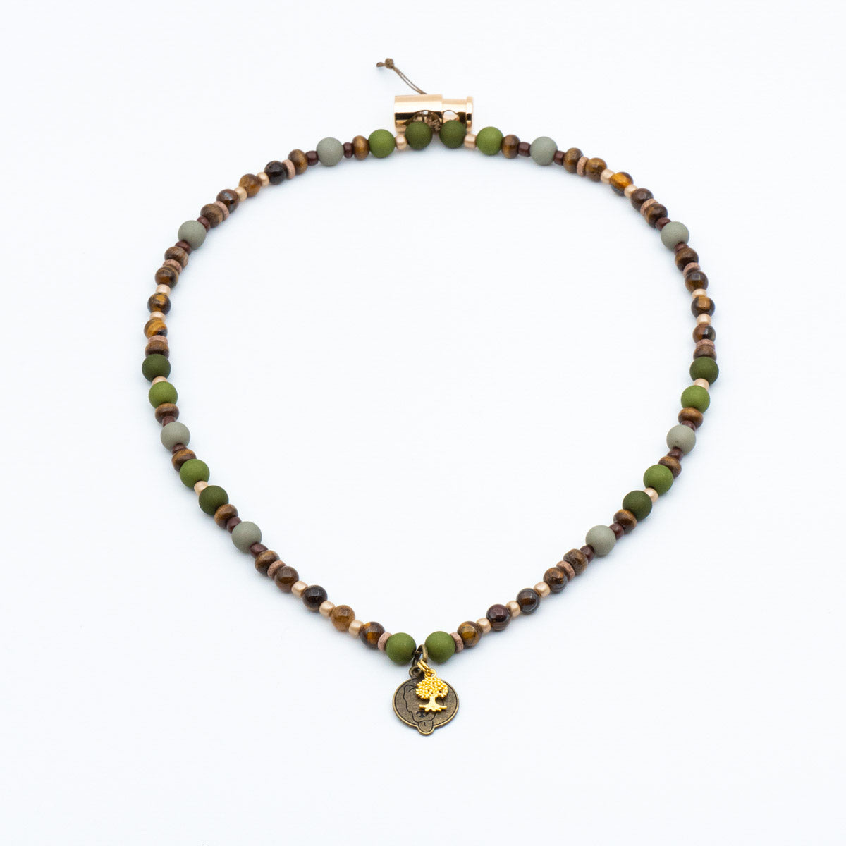 Dog necklace healing stones - Meadow (tiger eye)